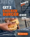 2 CHICKEN BURGER AT 650